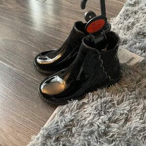 Shiny Black Kids Chelsea Boots